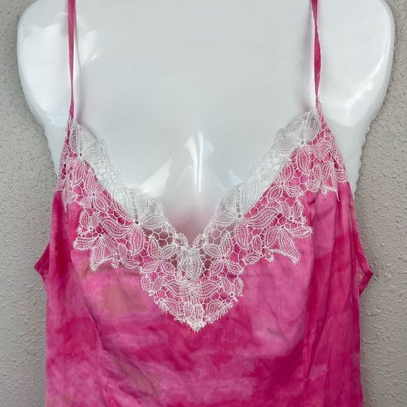 NWOT Free People Intimately Pink and White Lace Bodysuit Size L - Picture 2 of 7